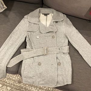 Armani Exchange XS Grey Soft Cotton Belted Jacket